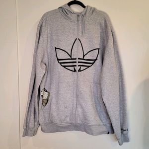 RARE ADIDAS treefoil alien full zip grey hoodie …